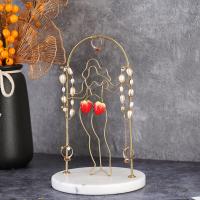 Multi Purpose Jewelry Display, Iron, with Marble, durable & multifunctional, golden 