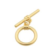 Brass Toggle Clasp, Round, gold color plated, fashion jewelry & DIY & micro pave cubic zirconia & for woman, golden [