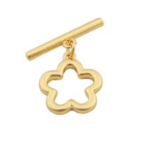 Brass Toggle Clasp, Flower, gold color plated, fashion jewelry & DIY & for woman, golden 