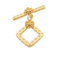 Brass Toggle Clasp, Rhombus, gold color plated, fashion jewelry & DIY & for woman, golden 