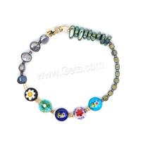Lampwork Bracelets, with Hematite & Freshwater Pearl, handmade, elastic & folk style & for woman Approx 17 cm 