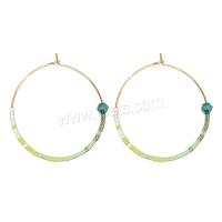 Glass Seed Beads Earring, Seedbead, with Zinc Alloy, gold color plated, folk style & for woman [
