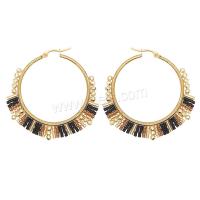 Glass Seed Beads Earring, Seedbead, with Zinc Alloy, gold color plated, Bohemian style & for woman [