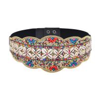 Decorative Chain Belt, PU Leather, with Seedbead, elastic & for woman Approx 73 cm [