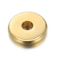 304 Stainless Steel Spacer Bead, Flat Round, Vacuum Ion Plating, DIY, gold [