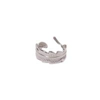 Titanium Steel Finger Ring, Leaf, Vacuum Ion Plating, adjustable & for woman US Ring [