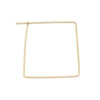 Brass Earring Drop Component, Square, 14K gold plated, DIY & hollow [