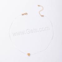 Zinc Alloy Necklace, Fishing Line, with Zinc Alloy, with 6cm extender chain, gold color plated, fashion jewelry & for woman, two different colored cm 