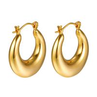 Stainless Steel Hoop Earring, 304 Stainless Steel, gold color plated, Natural & fashion jewelry & for woman, golden 