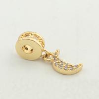 Cubic Zirconia Micro Pave Brass Pendant, Moon, high quality gold color plated, DIY & micro pave cubic zirconia Approx 0.3mm 