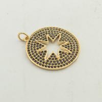 Cubic Zirconia Micro Pave Brass Pendant, high quality gold color plated, DIY & micro pave cubic zirconia & hollow Approx 0.3mm 