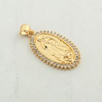 Cubic Zirconia Micro Pave Brass Pendant, high quality gold color plated, DIY & micro pave cubic zirconia Approx 0.6mm 