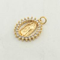 Cubic Zirconia Micro Pave Brass Pendant, high quality gold color plated, DIY & micro pave cubic zirconia Approx 0.3mm 