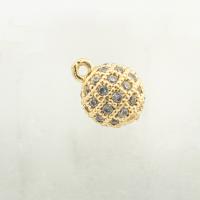 Cubic Zirconia Micro Pave Brass Pendant, high quality gold color plated, DIY & micro pave cubic zirconia Approx 0.1mm 