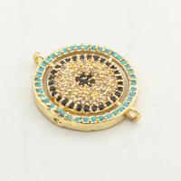 Cubic Zirconia Micro Pave Brass Connector, high quality gold color plated, DIY & micro pave cubic zirconia Approx 0.1mm 