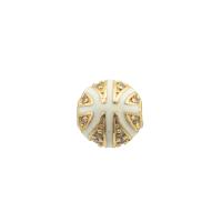 Cubic Zirconia Micro Pave Brass Beads, Basketball, high quality gold color plated, DIY & micro pave cubic zirconia Approx 0.2mm 