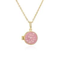 Fashion Locket Necklace, Brass, with Resin, Round, plated, fashion jewelry cm [