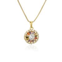 Cubic Zircon Micro Pave Brass Necklace, with 5cm extender chain, plated, fashion jewelry & micro pave cubic zirconia cm 