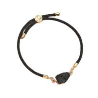 Nylon Cord Bracelets, with Resin & Zinc Alloy, gold color plated, fashion jewelry & for woman Inner Approx 70mm 