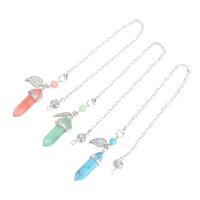 Natural Stone Pendulum, with Zinc Alloy, Conical, platinum color plated & Unisex 180mm [