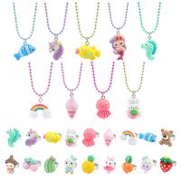 Смола Ювелирные наборы, канифоль, кольцо & ожерелье, для детей & разные стили для выбора, Много цветов для выбора, продается PC