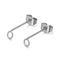Stainless Steel Earring Stud Component, 304 Stainless Steel, DIY, original color [