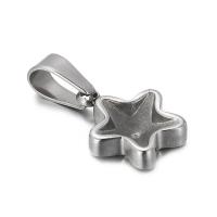 Stainless Steel Pendant Setting, 304 Stainless Steel, Star, DIY, original color, 12mm [
