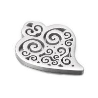 Stainless Steel Heart Pendants, 304 Stainless Steel, DIY & hollow, original color [