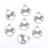 Zinc Alloy Jewelry Pendants, Round, antique silver color plated, fashion jewelry & DIY 