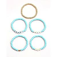 Glass Seed Beads Bracelets, Zinc Alloy, with Seedbead & Polymer Clay, handmade, 5 pieces & fashion jewelry & for woman cm 