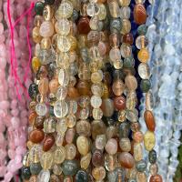 Perles agates de glace quartz naturelle , Fukurokuju, pepite, poli, DIY, couleurs mélangées Environ Vendu par brin