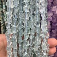 Klumpen Kristall Perlen, poliert, DIY, Aquamarin, 8x10mm, ca. 40PCs/Strang, verkauft von Strang[