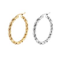 Stainless Steel Hoop Earring, 304 Stainless Steel, Donut, plated & for woman 