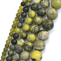 Gras gelbe Kiefer Perle, Modeschmuck & DIY & verschiedene Größen vorhanden, grün, Länge:ca. 38 cm, verkauft von Strang[