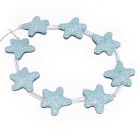 Multicolor Lava Beads, Starfish, blue mm [