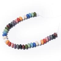 Perles de lave multicolor, lave volcanique, Rond, DIY, multicolore Vendu par brin