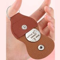 PU Leather Key Chain, Titanium Steel, with PU Leather, Unisex & with letter pattern 25mm 