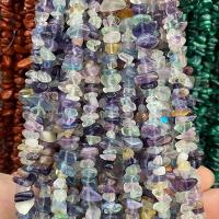 Perles de fluorite, Fluorite colorée, pepite, poli, DIY, couleurs mélangées Environ 80 cm, Vendu par brin