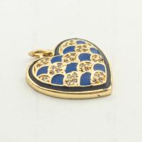 Cubic Zirconia Micro Pave Brass Pendant, Heart, high quality gold color plated, DIY & micro pave cubic zirconia Approx 0.3mm 