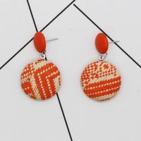 Rattan Earring, Cloth, with Rattan, fashion jewelry & for woman 