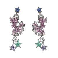 Cubic Zirconia Micro Pave Brass Earring, Fish, real gold plated, fashion jewelry & micro pave cubic zirconia & for woman, mixed colors [