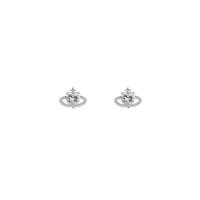Cubic Zirconia Micro Pave Brass Earring, silver color plated, fashion jewelry & micro pave cubic zirconia & for woman [