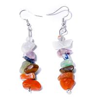Quartz Earring, with Iron, fashion jewelry, multi-colored, 70mm 