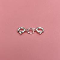 Broche de anillo de primavera de plata del rey, plata de ley 925, Bricolaje & diverso tamaño para la opción, plateado, Vendido por UD