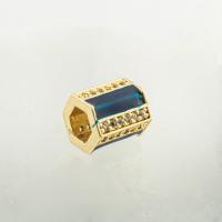 Cubic Zirconia Micro Pave Brass Beads, high quality gold color plated, DIY & micro pave cubic zirconia Approx 0.4mm 
