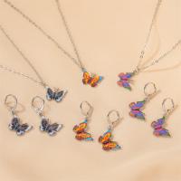 Enamel Zinc Alloy Jewelry Sets, Butterfly, plated, fashion jewelry & for woman 35mm Approx 17.72 Inch 
