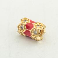 Cubic Zirconia Micro Pave Brass Beads, high quality gold color plated, DIY & micro pave cubic zirconia Approx 0.3mm 