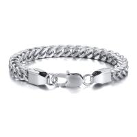 Stainless Steel Chain Bracelets, 304 Stainless Steel, polished, fashion jewelry & for man, original color, 6mm [