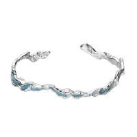 Sterling Silver Bracelets, 925 Sterling Silver, platinum plated, for woman & epoxy gel, Inner Approx 55mm 