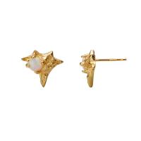 Sterling Silver Stud Earring, 925 Sterling Silver, with Opal, plated, fashion jewelry & for woman [